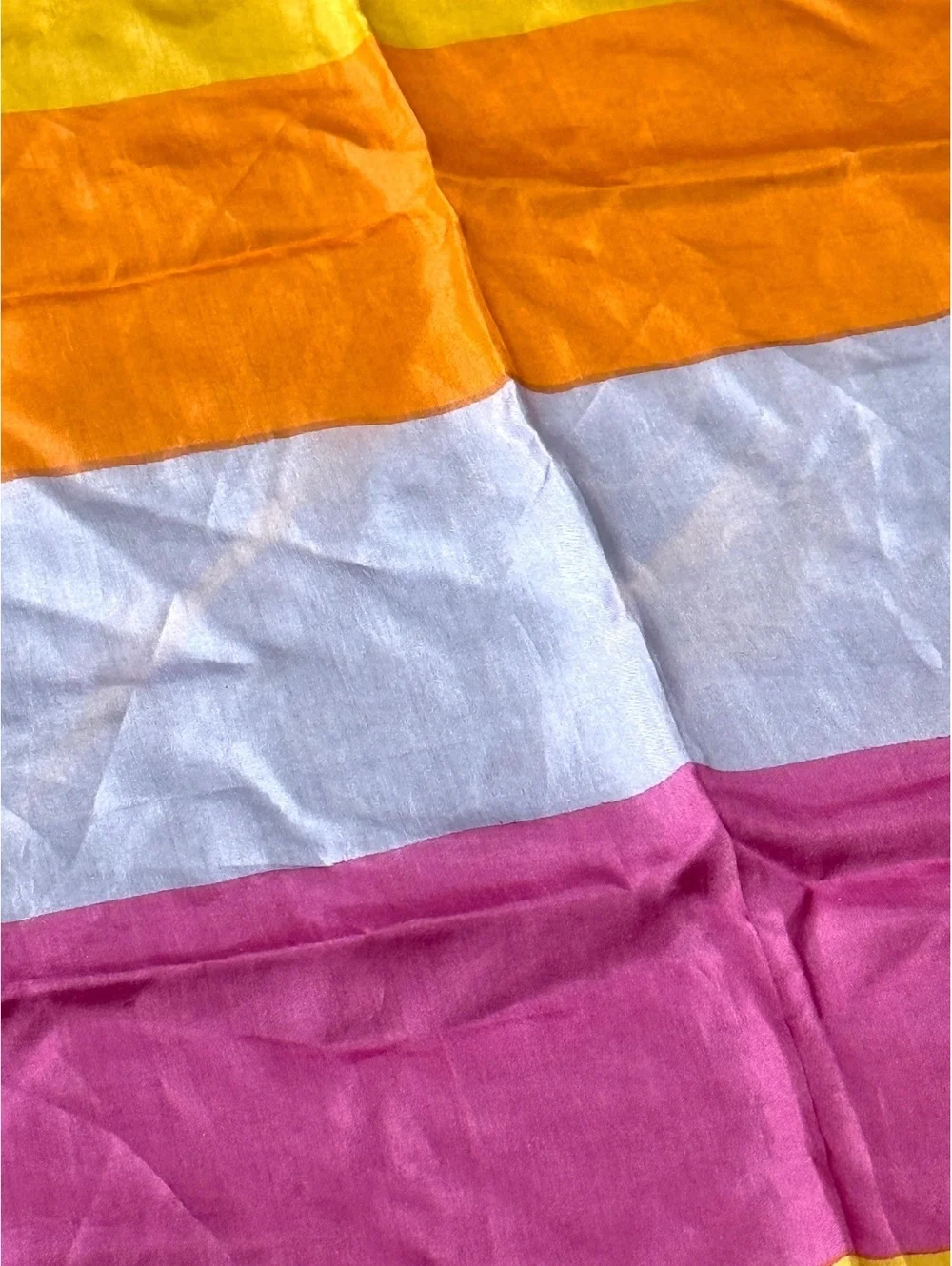 Vintage 100% Silk Color Block Square Scarf 28” Bright Multicolor
